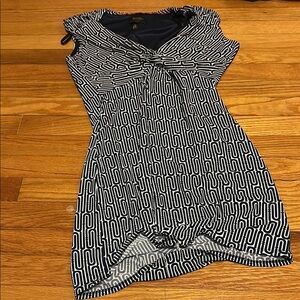 Stylish Black and White Patterned Dress